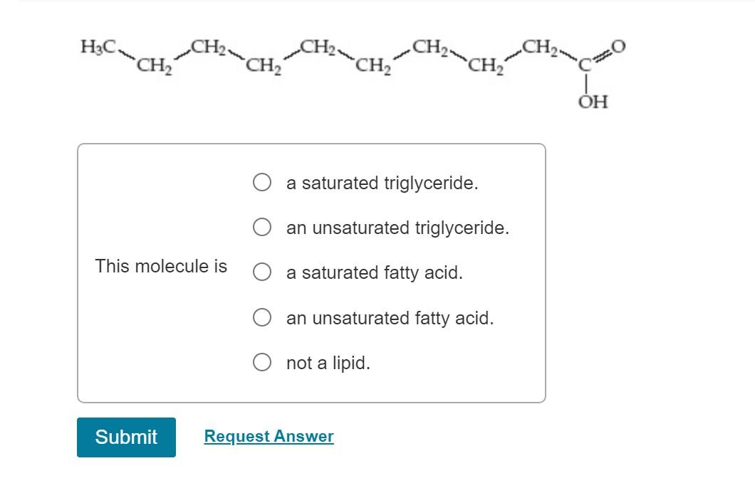 Solved a saturated triglyceride. an unsaturated