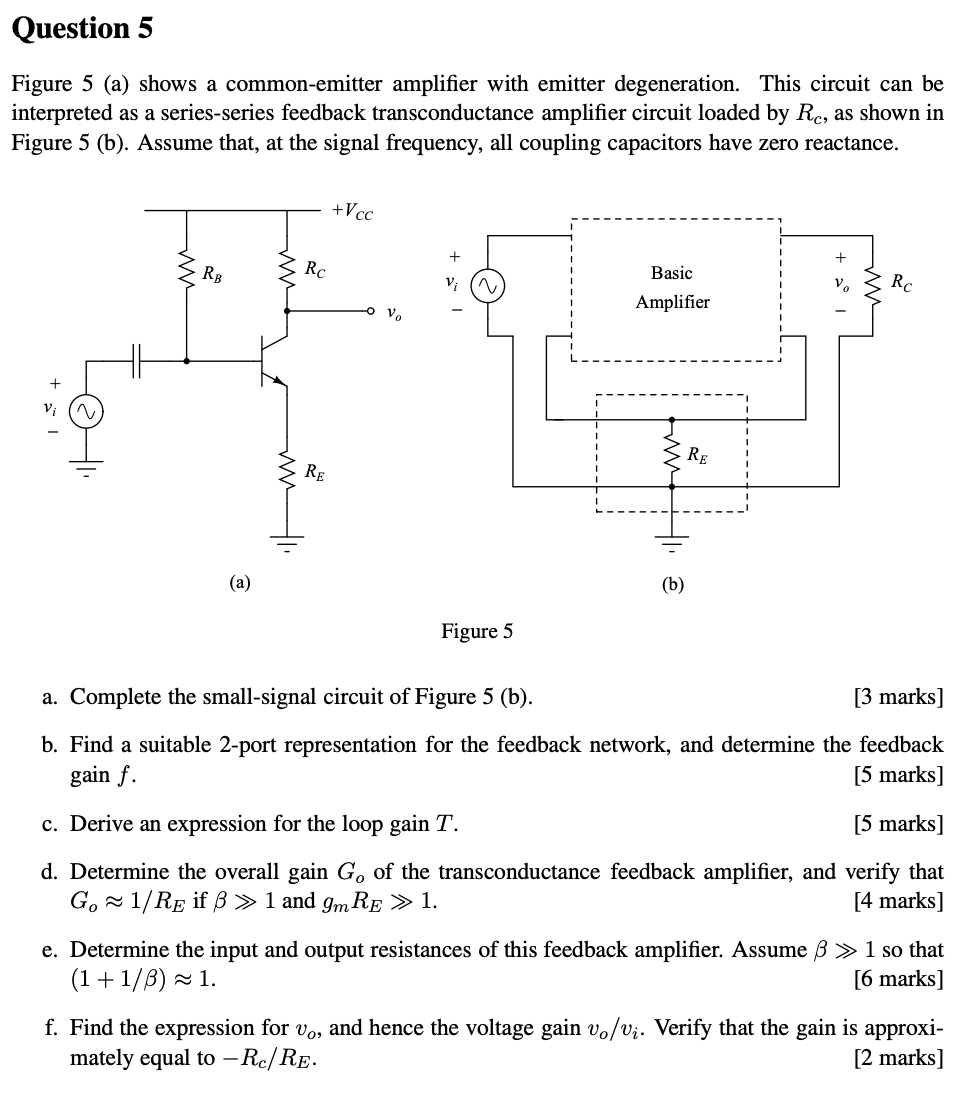 Solved Question 5 Figure 5 (a) shows a common-emitter | Chegg.com