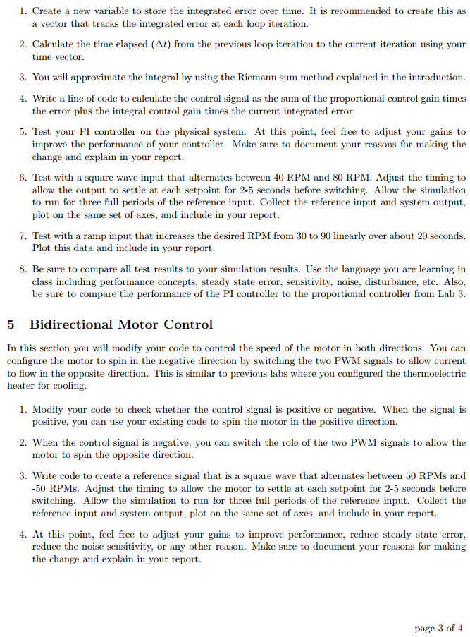 1 Introduction to Motor Control This is the second | Chegg.com