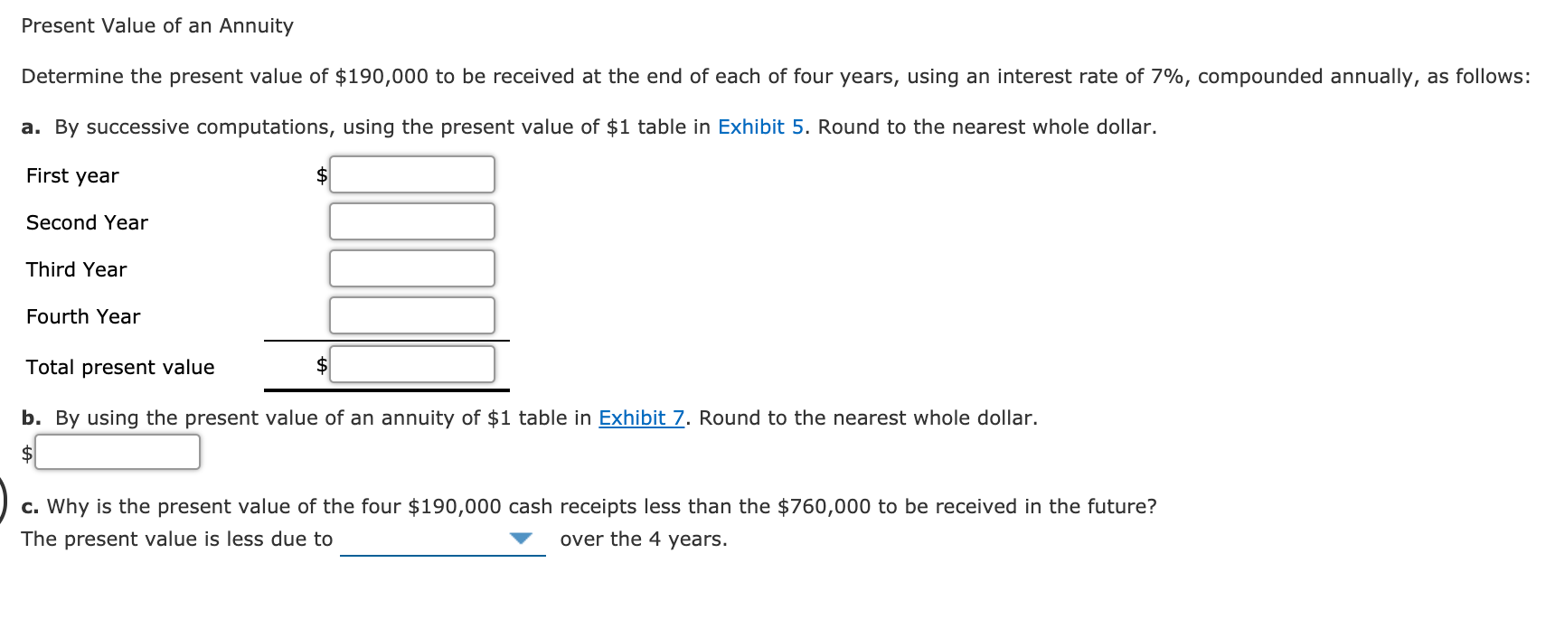 Solved Present Value Of An Annuity Determine The Present | Chegg.com