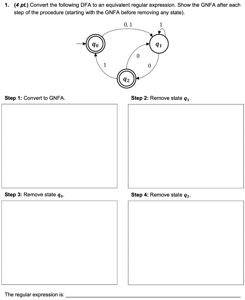 solved-1-4-pt-convert-the-following-dfa-to-an-equivalent-chegg