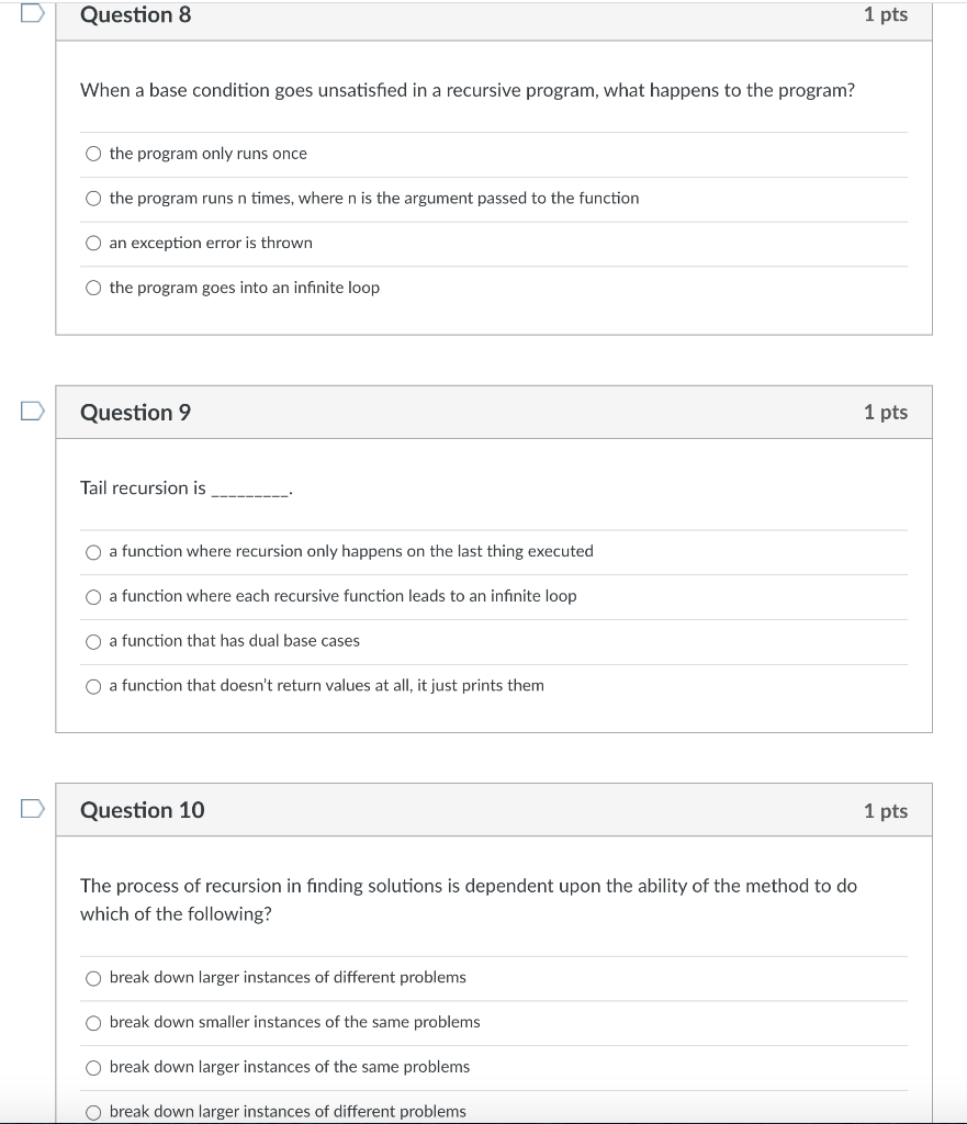 Solved Question 1 1 pts Given the following code snippet, | Chegg.com