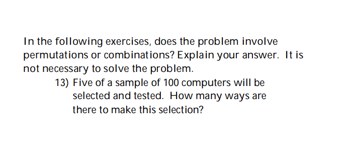 Solved In the following exercises, does the problem involve | Chegg.com