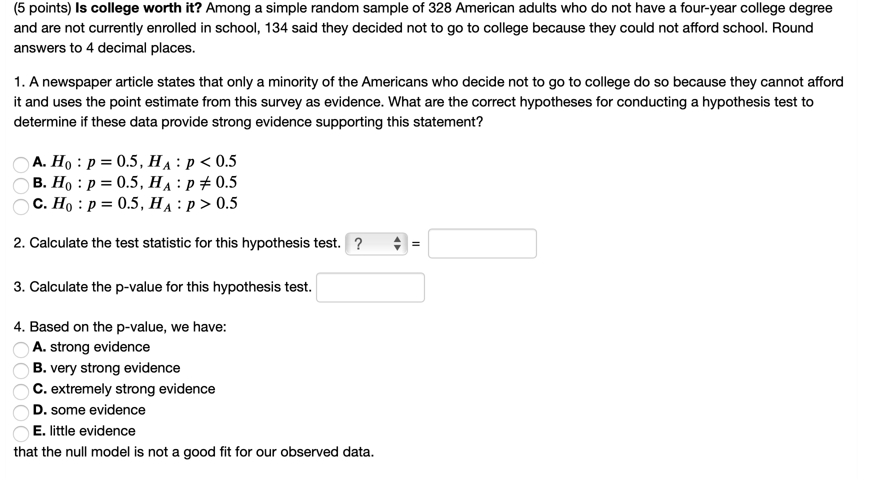Solved Is college worth it? Among a simple random sample of | Chegg.com