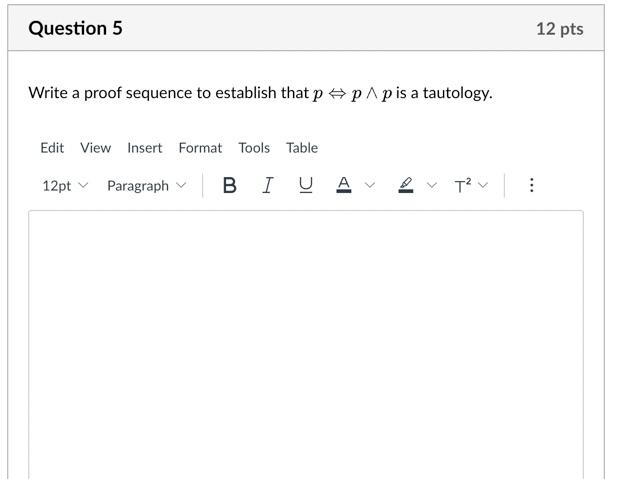 Solved Write a proof sequence to establish that p⇔p∧p is a | Chegg.com