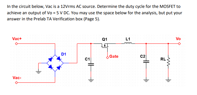 Solved In the circuit below, Vac is a 12Vrms AC source. | Chegg.com