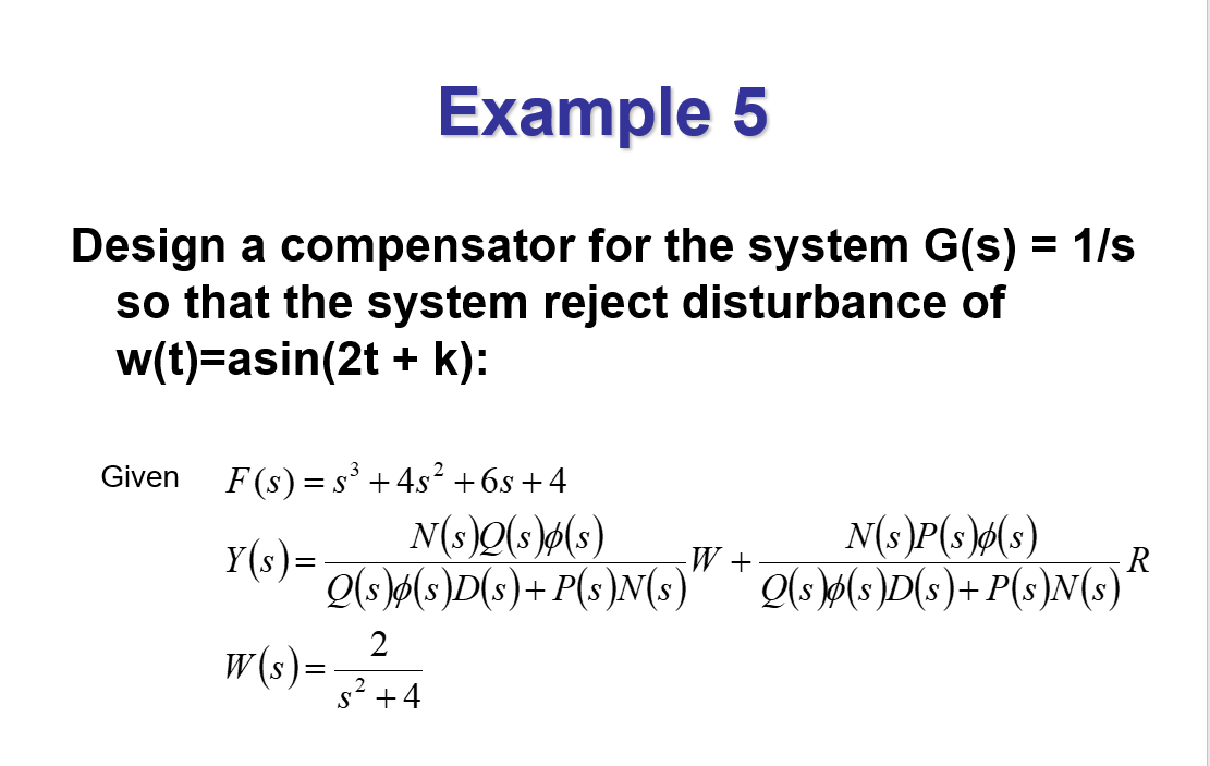 Example 5 Design a compensator for the system G(s) = | Chegg.com