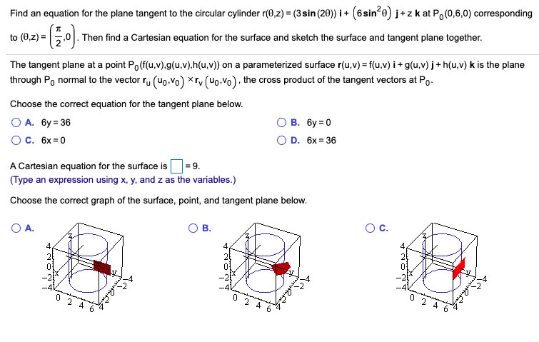 Solved Find An Equation For The Plane Tangent To The Circ Chegg Com