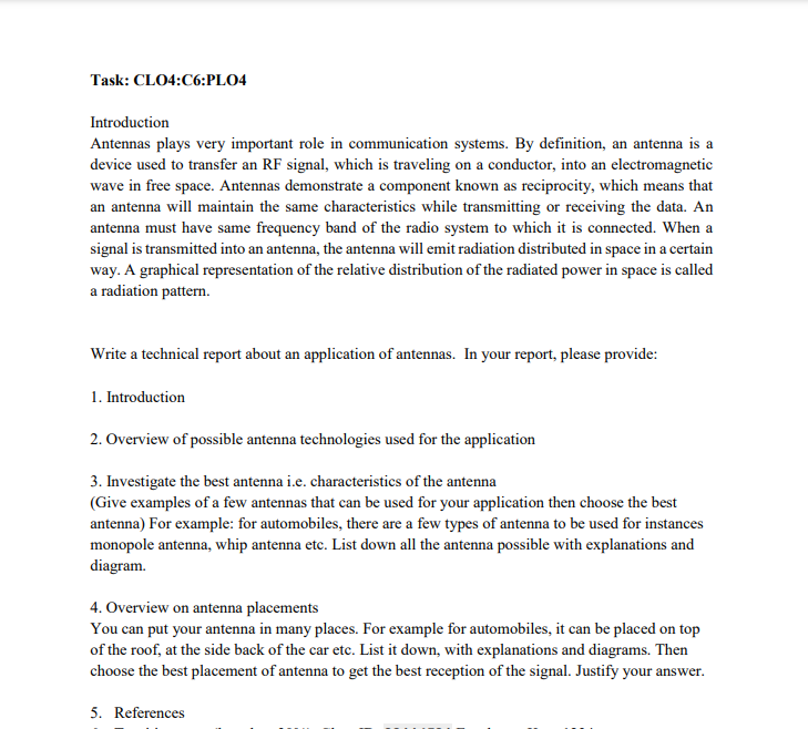 Solved Introduction Antennas plays very important role in