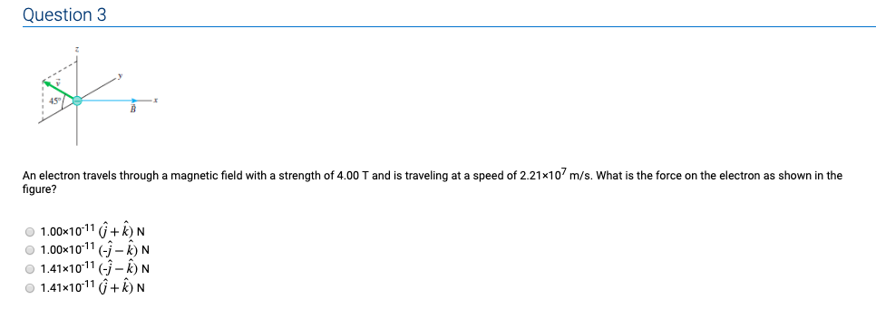 Solved t Question 3 45 An electron travels through a | Chegg.com