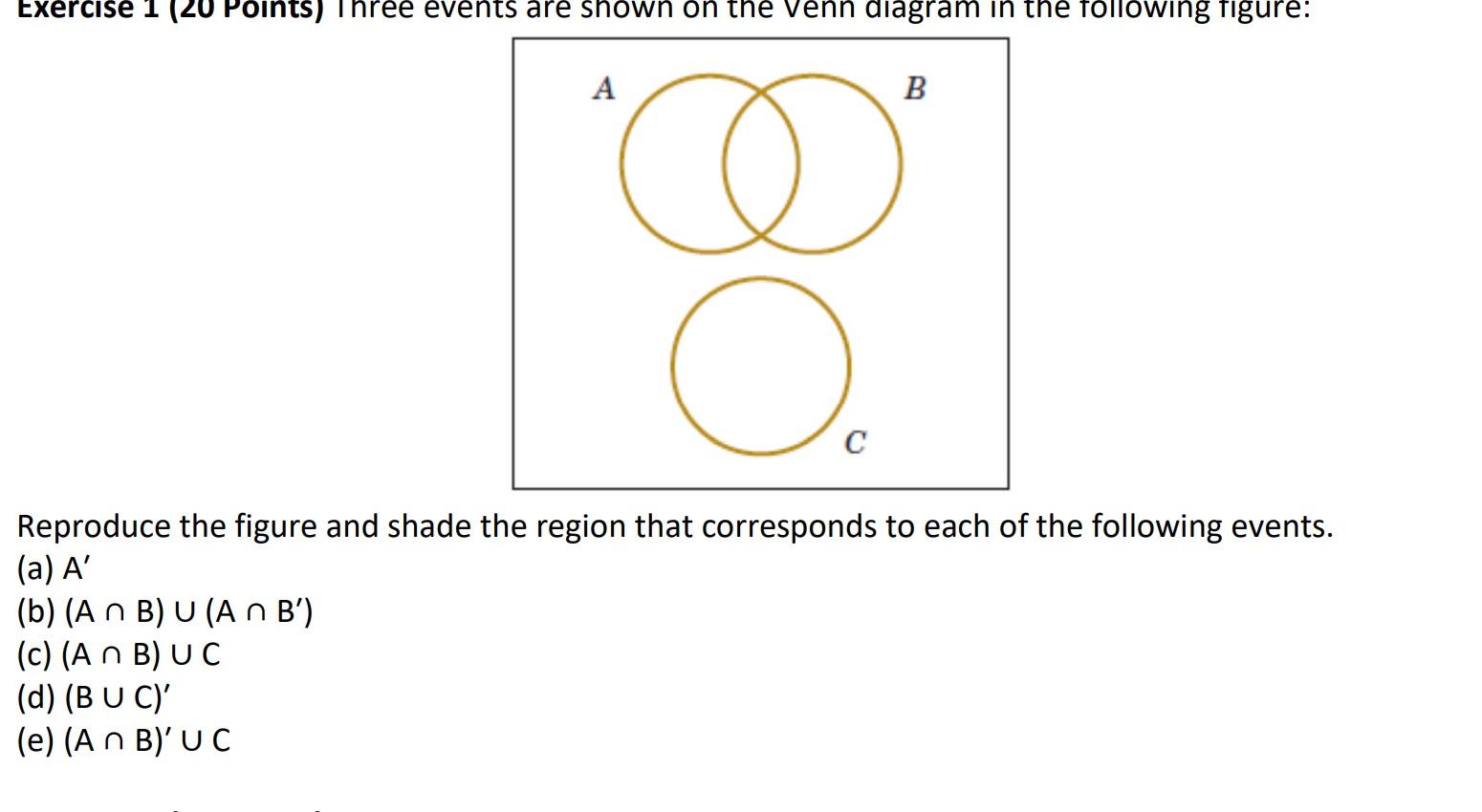 Solved Exercise 1 (20 Points) Three Events Are Shown On The | Chegg.com