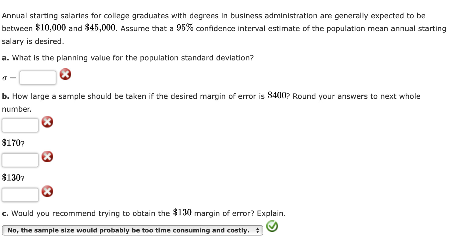 Solved Annual Starting Salaries For College Graduates With Chegg