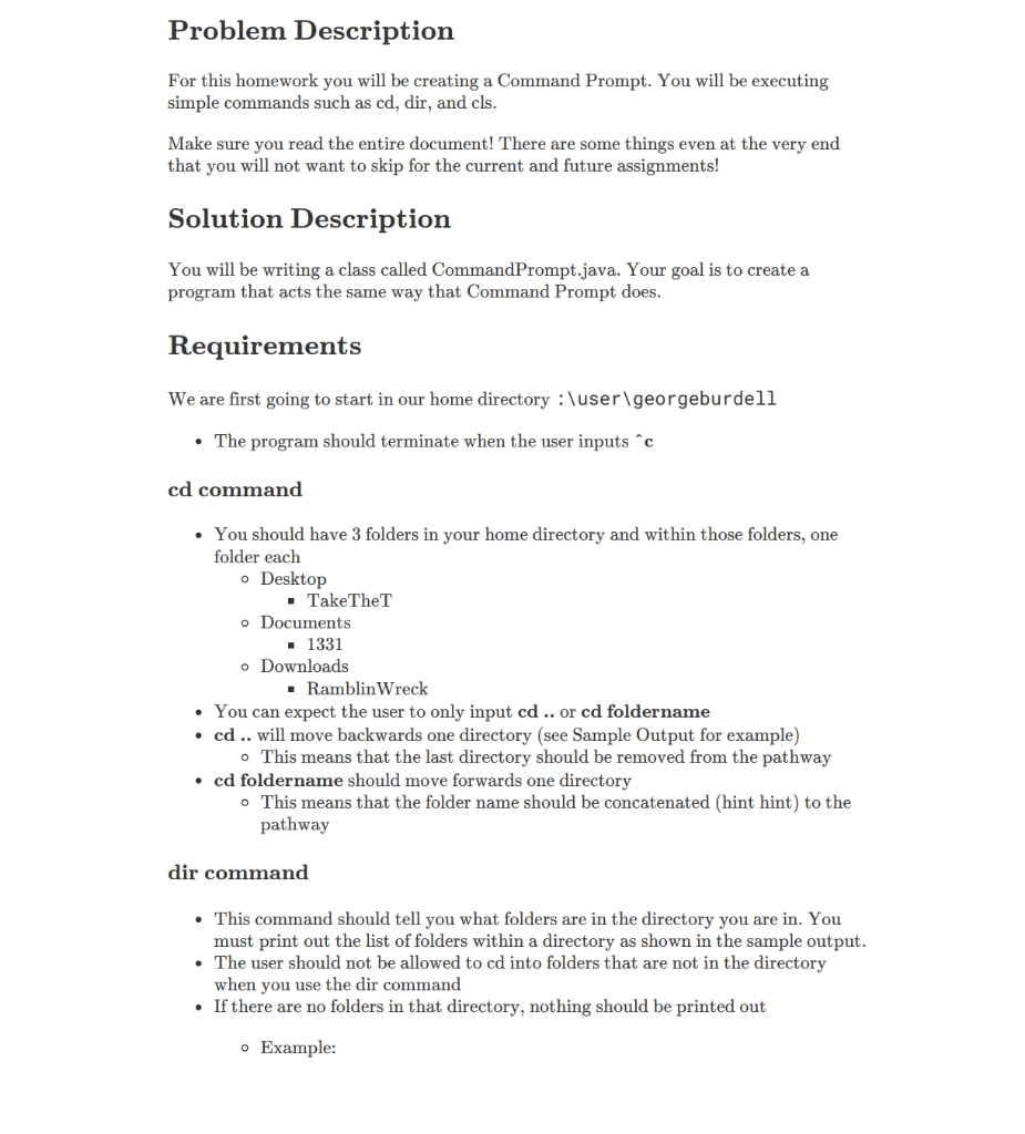 command prompt commands cd example