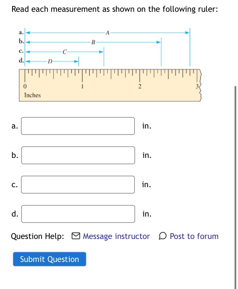 Solved Read each measurement as shown on the following | Chegg.com