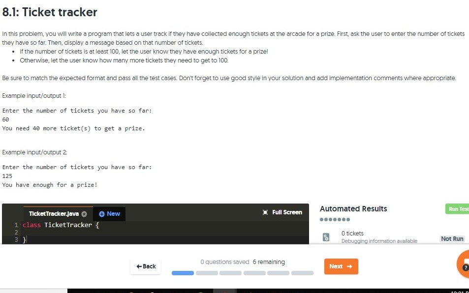 Solved 8.1: Ticket tracker In this problem, you will write a | Chegg.com