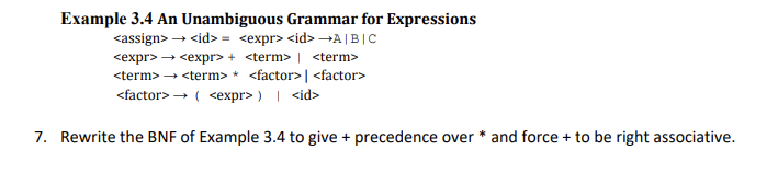 Solved Example 3.4 An Unambiguous Grammar for Expressions | Chegg.com