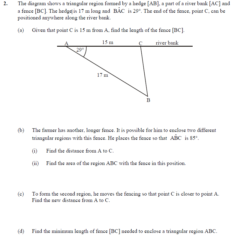 Solved 2 2. The diagram shows a triangular region formed by | Chegg.com