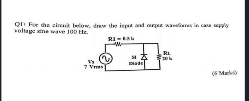 Solved Q1\ For The Circuit Below, Draw The Input And Output | Chegg.com