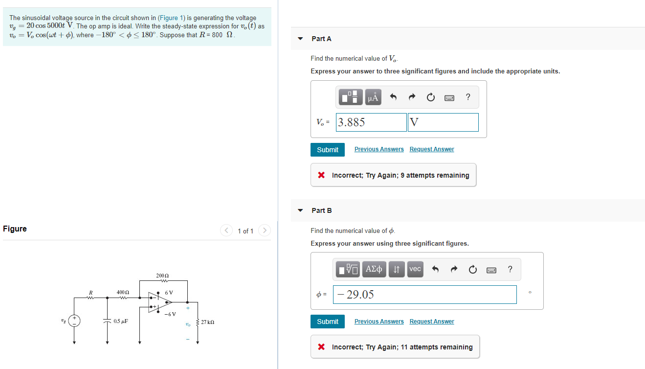 Solved The sinusoidal voltage source in the circuit shown in