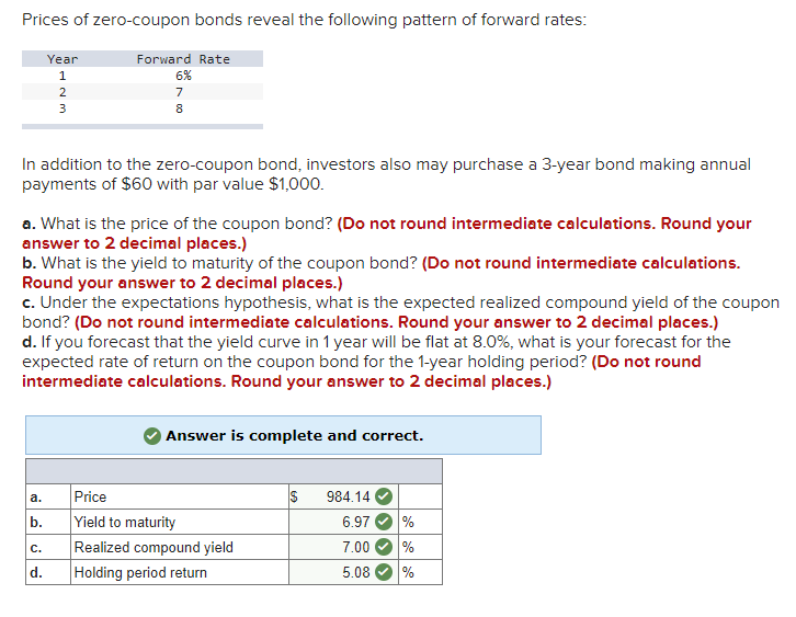 Solved Prices Of Zero-coupon Bonds Reveal The Following | Chegg.com