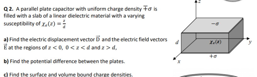 Solved Q2. A parallel plate capacitor with uniform charge | Chegg.com