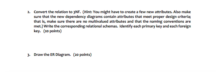 Solved Complete the Normalization problems below. The final | Chegg.com