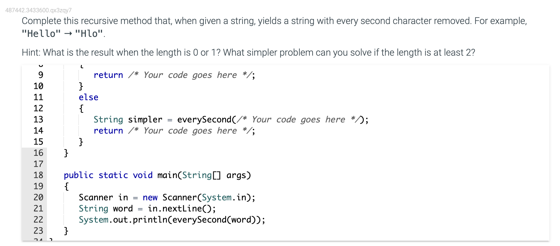 Solved Complete This Recursive Method That, When Given A | Chegg.com