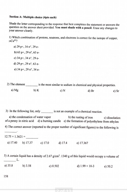 Solved Section A: Multiple choice (4pts each) Shade the | Chegg.com