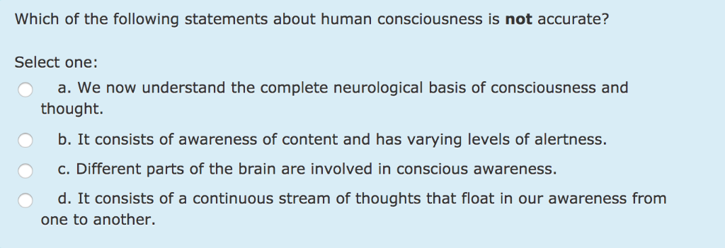Solved Which of the following statements about brain and | Chegg.com