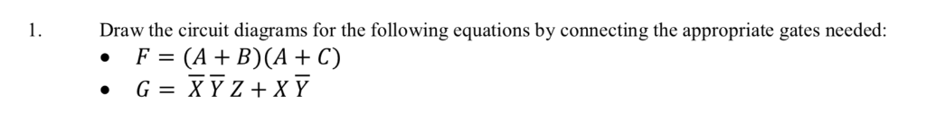 Solved Draw the circuit diagrams for the following equations | Chegg.com