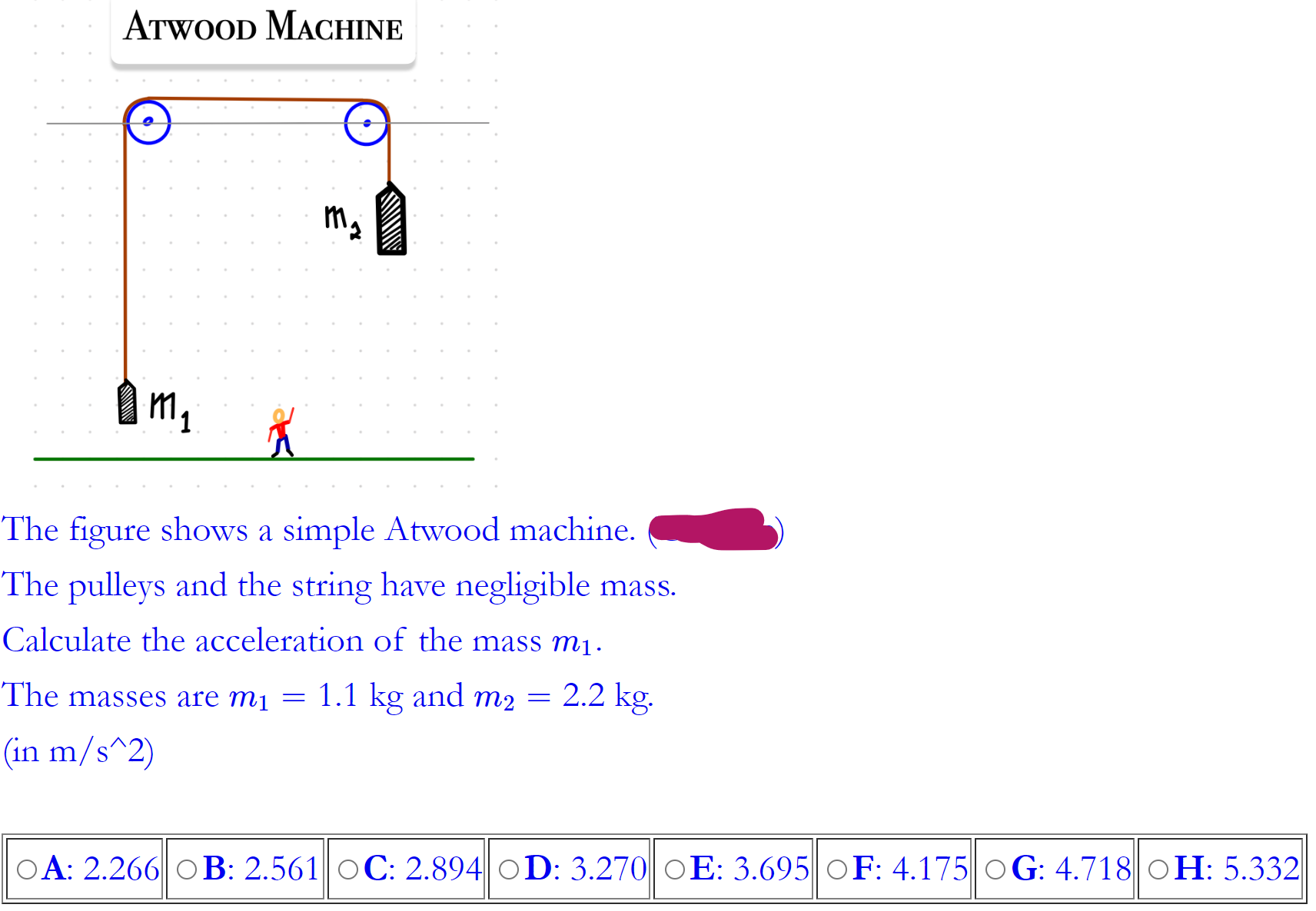 Solved The figure shows a simple Atwood machine.The pulleys
