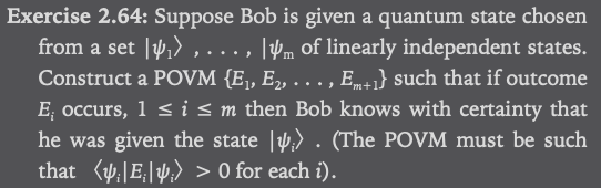Solved Exercise 2.64: Suppose Bob is given a quantum state | Chegg.com