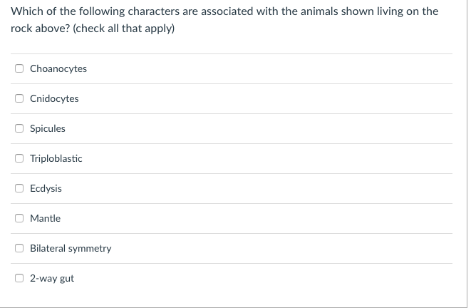 Solved Which of the following characters are associated | Chegg.com