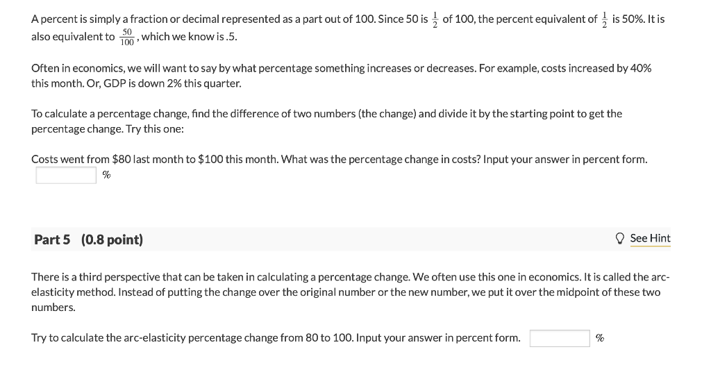 Solved A Percent Is Simply A Fraction Or Decimal Represented Chegg