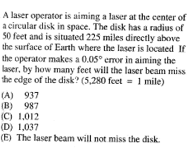 Solved A laser operator is aiming a laser at the center of a | Chegg.com