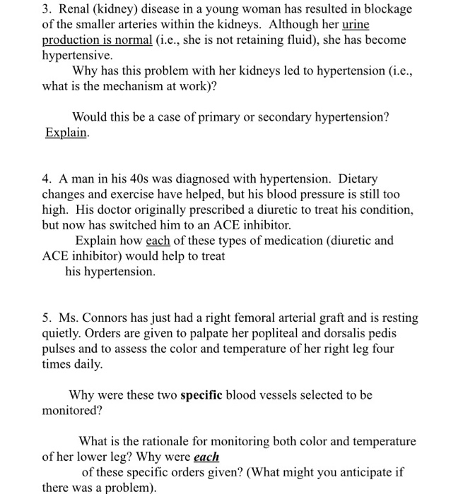 Solved 3. Renal (kidney) disease in a young woman has | Chegg.com