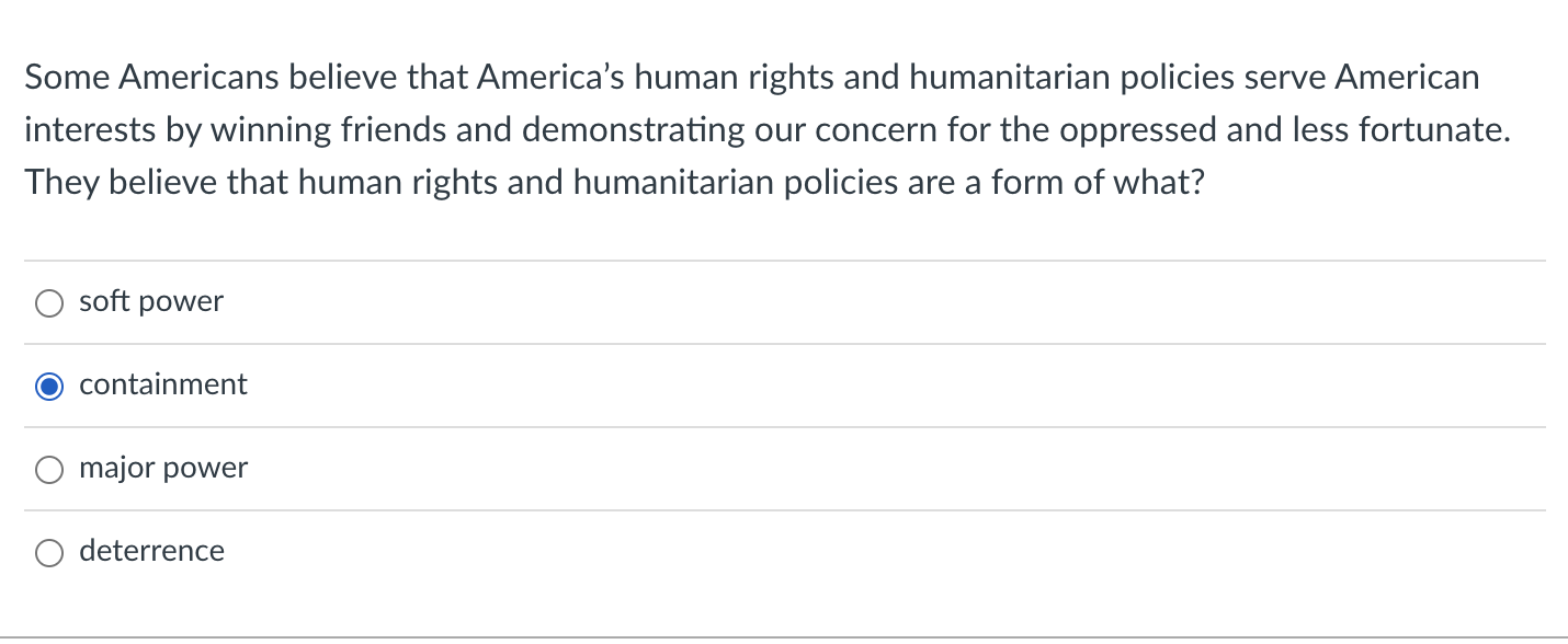 Solved Some Americans believe that America's human rights | Chegg.com