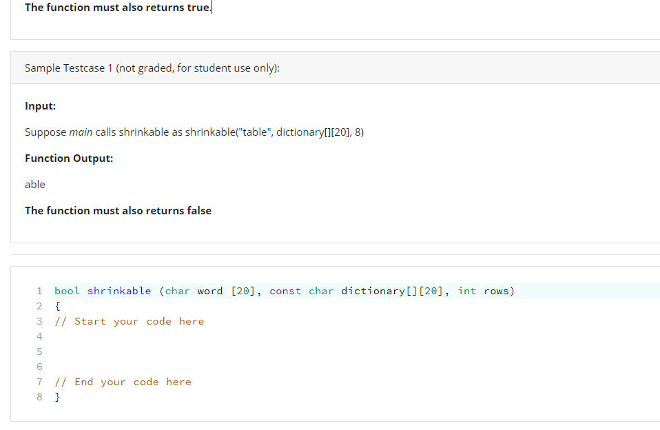 Solved Assignment 4-A - Shrinking Words (C-Strings and 2D | Chegg.com