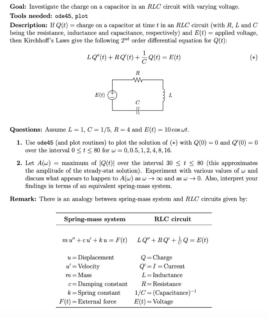 Goal Investigate The Charge On A Capacitor In An Chegg Com