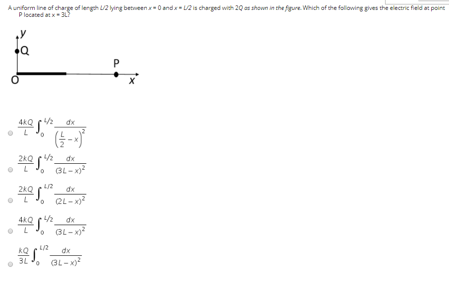 Solved A Uniform Line Of Charge Of Length V 2 Lying Betwe Chegg Com