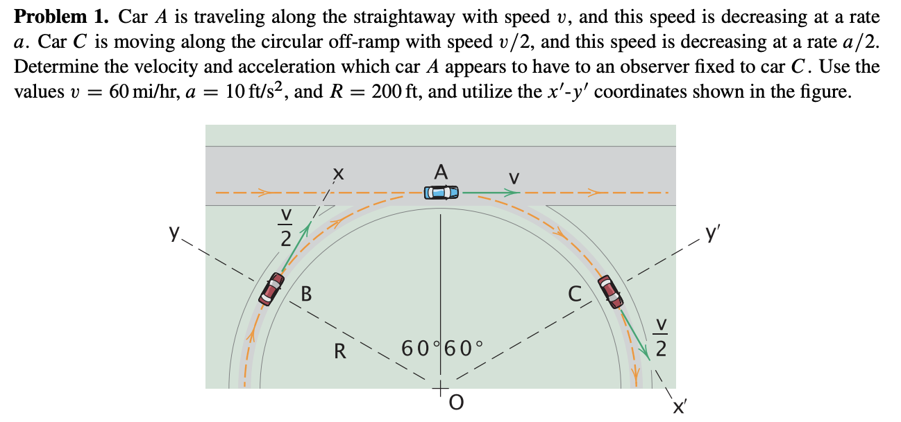 Solved Problem 1. Car A is traveling along the straightaway