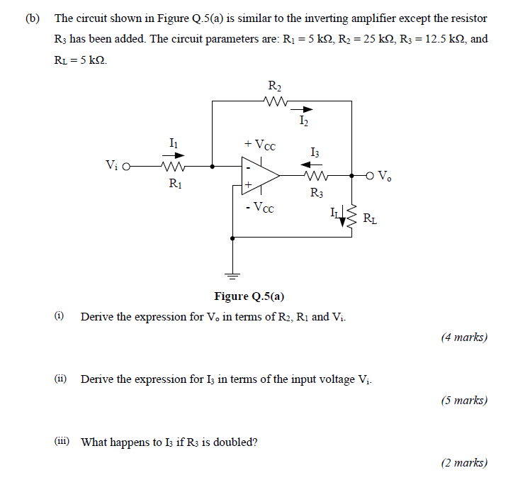 Solved (b) The circuit shown in Figure Q.5(a) is similar to | Chegg.com