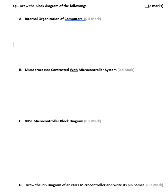 Solved Q1. Draw the block diagram of the following: 12 | Chegg.com