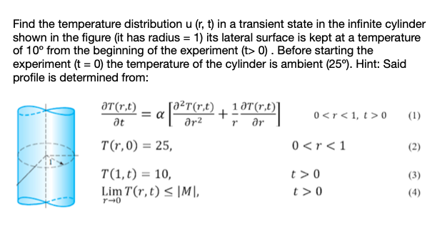 Solved Find the temperature distribution u (r, t) in a | Chegg.com