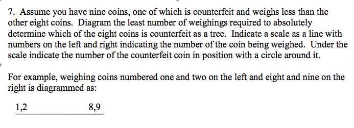 Solved 7. Assume you have nine coins, one of which is | Chegg.com