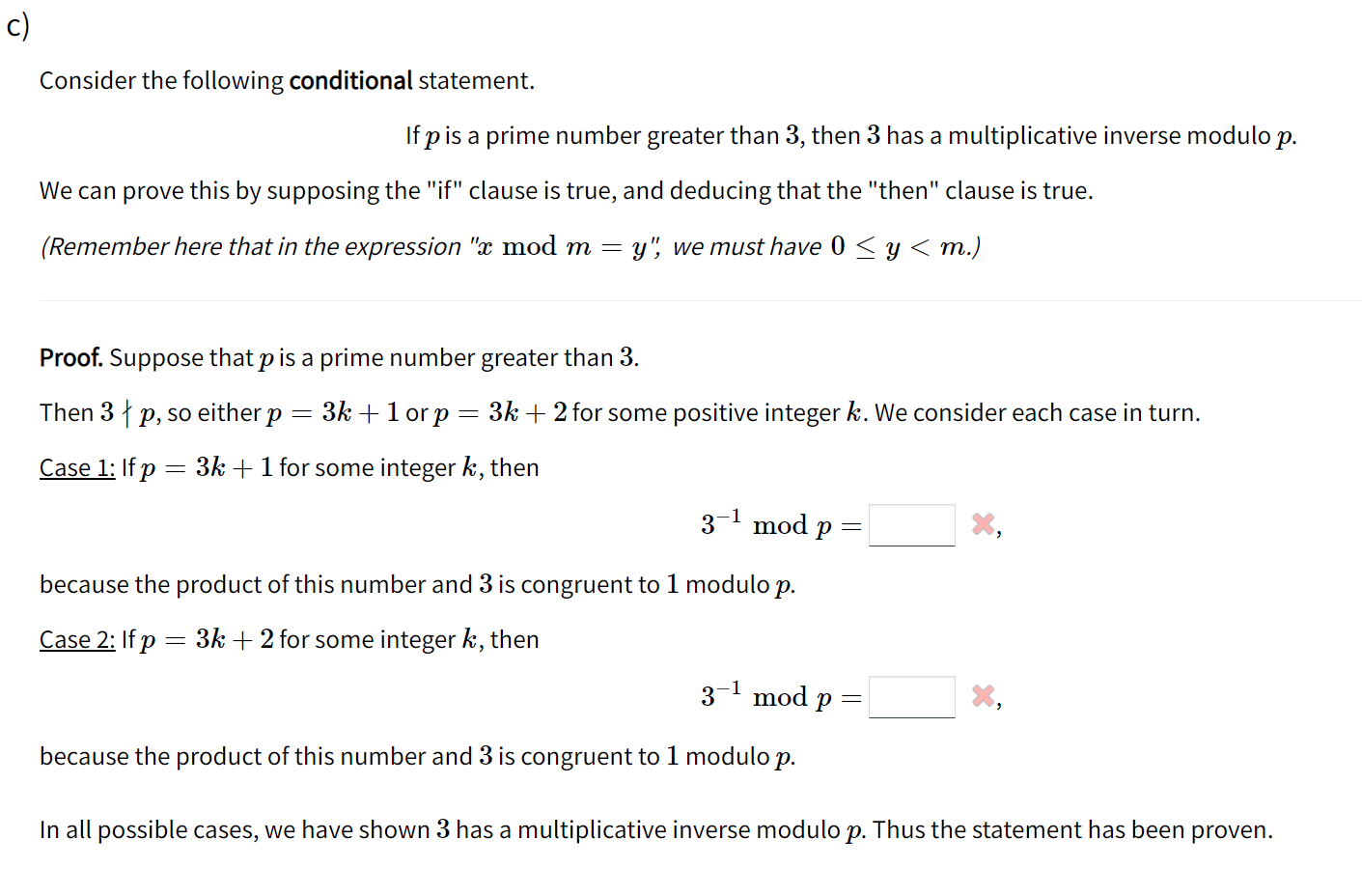 Solved Consider The Following Conditional Statement If P Is