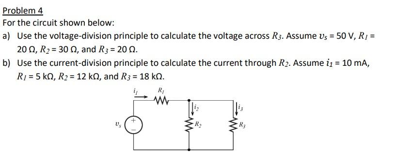 Solved For the circuit shown below: a) Use the | Chegg.com