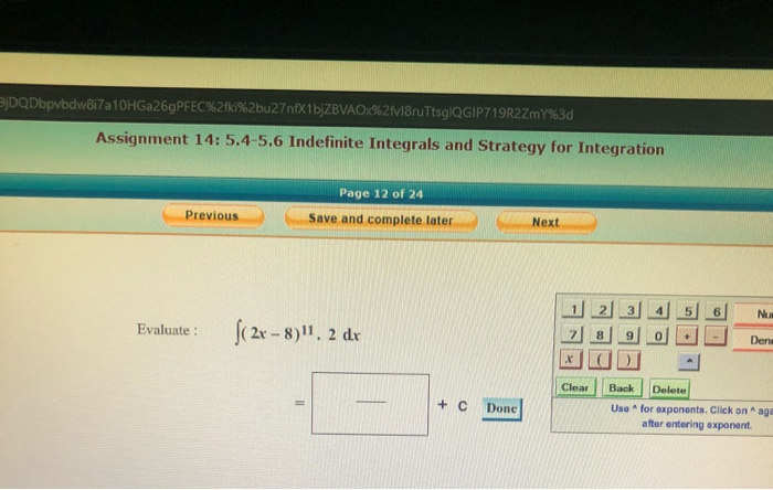 Solved Assignment 14: 5.4-5.6 Indefinite Integrals | Chegg.com
