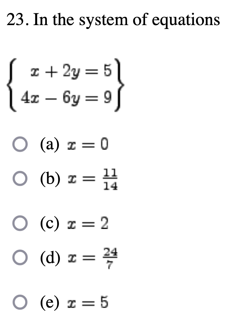 solved-23-in-the-system-of-equations-x-2y-54x-6y-9-a-chegg