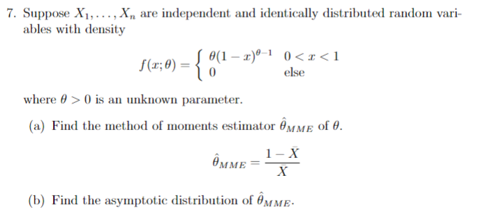 Solved 7. Suppose X1,..., Xn are independent and identically | Chegg.com